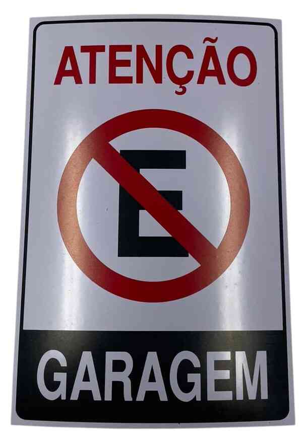 PLACA SIN. ATENCAO GARAGEM 20X30 CM