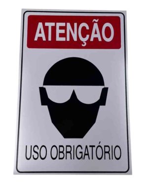 PLACA SIN.ATENCAO (OCULOS) USO OBRIGATORIO 20X30 CM