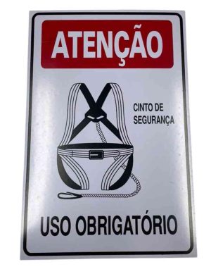 PLACA SIN.ATENCAO (CINTO SEG.)USO OBRIG. 20X30 CM