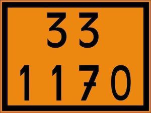 PLACA NUMEROLOGIA 331170 TRANSPORTE DE ÁLCOOL 30X40CM (PLACA ONU) 