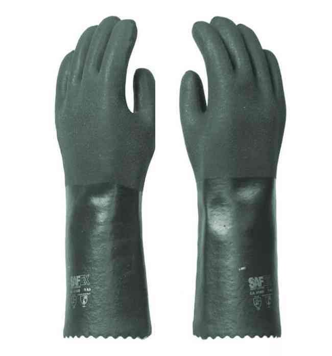 LUVA PVC 36CM C/F VERDE 9 1/2 SAFEX CA 49057 (M: 4122X / T / Q)