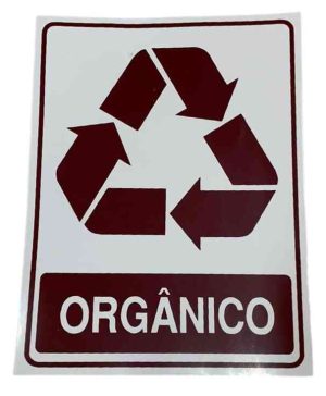 PLACA LIXO RECICLÁVEL MATERIAL "ORGANICO" 15X20CM