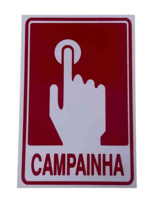 PLACA SINALIZAÇÃO CAMPAINHA 10X15